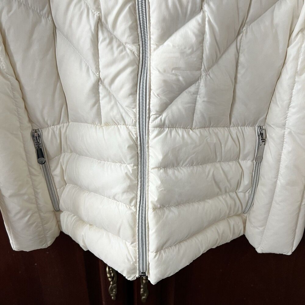 Vince Camuto Puffer Zip-Up Jacket Winter Coat Cream Ivory Off-White Women's XL - Picture 3 of 8